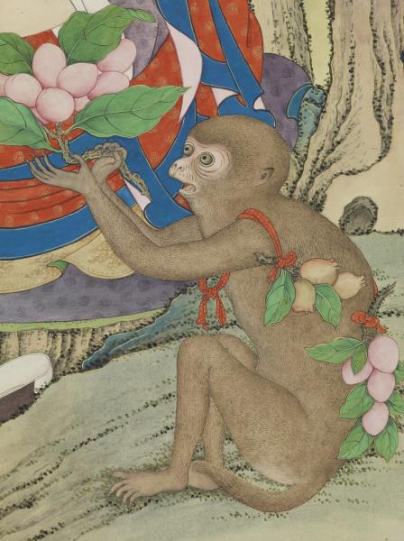 清姚文瀚畫第八嘎納嘎拔哈喇錣雜尊者　軸