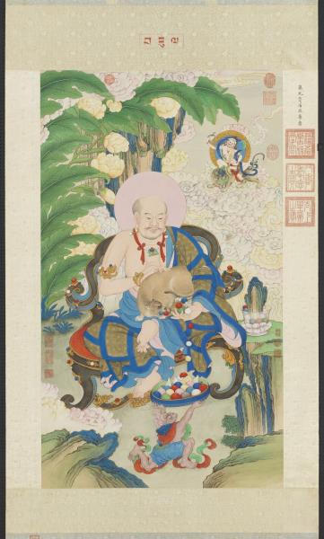 清姚文瀚畫第九拔嘎沽拉尊者　軸