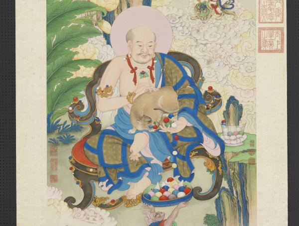 清姚文瀚畫第九拔嘎沽拉尊者　軸