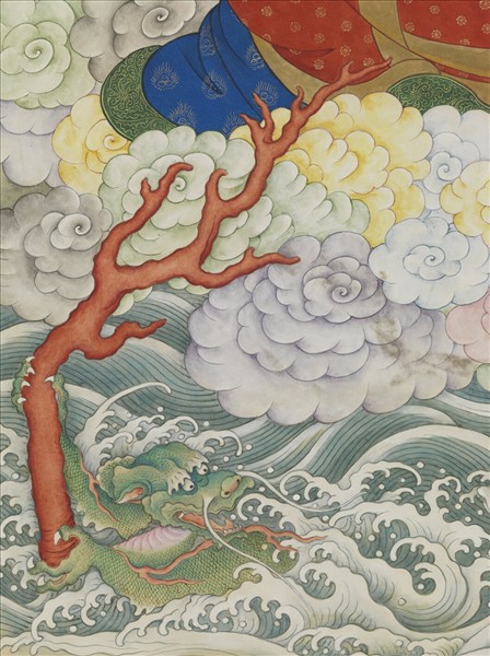 清姚文瀚畫第十一租查巴納答嘎尊者　軸