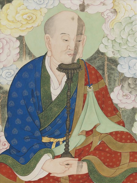 清姚文瀚畫第十一租查巴納答嘎尊者　軸