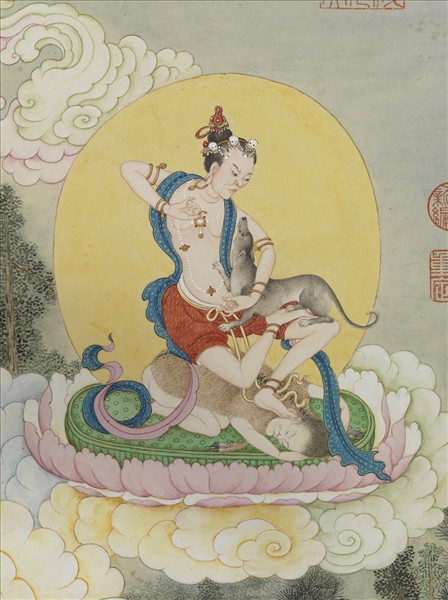 清姚文瀚畫第十一租查巴納答嘎尊者　軸