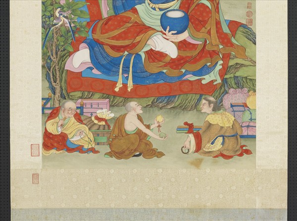 清姚文瀚畫第十二那楂拔哈喇錣雜尊者　軸