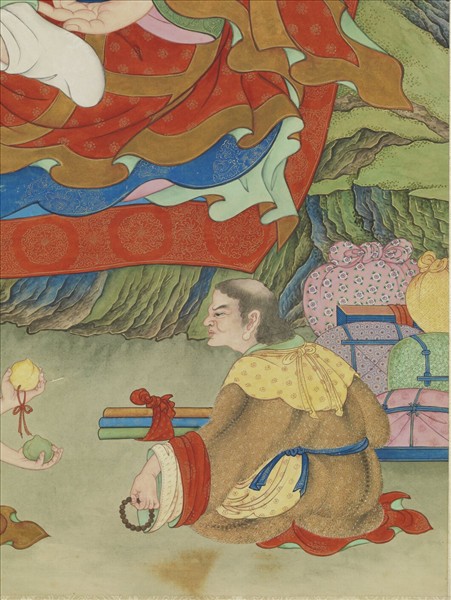 清姚文瀚畫第十二那楂拔哈喇錣雜尊者　軸