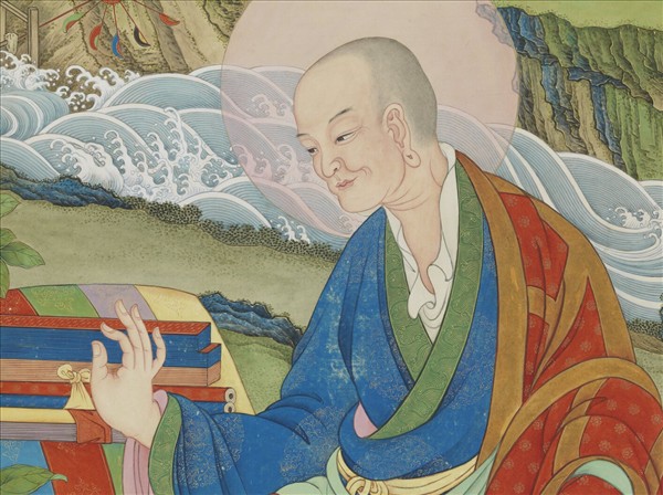 清姚文瀚畫第十二那楂拔哈喇錣雜尊者　軸