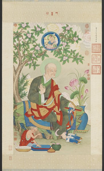 清姚文瀚畫第十三巴那塔嘎尊者　軸