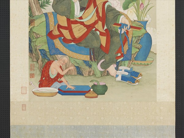 清姚文瀚畫第十三巴那塔嘎尊者　軸