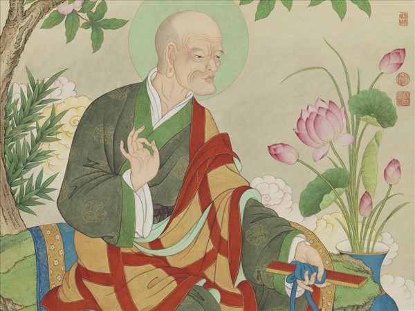 清姚文瀚畫第十三巴那塔嘎尊者　軸