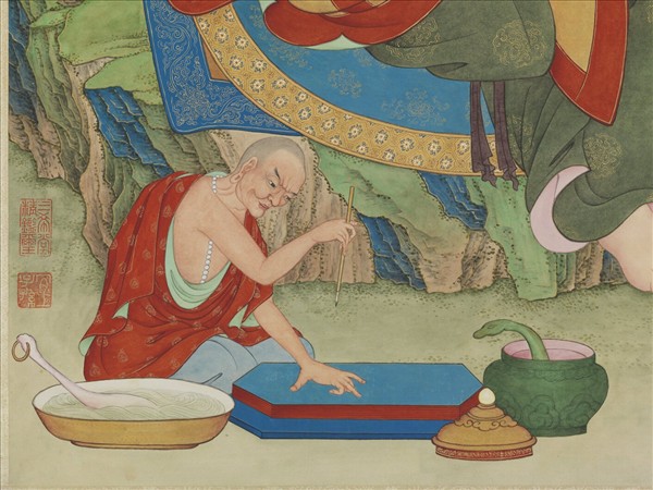 清姚文瀚畫第十三巴那塔嘎尊者　軸