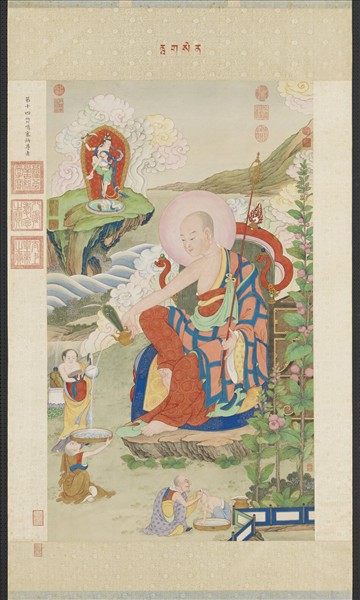 清姚文瀚畫第十四納阿噶塞納尊者　軸