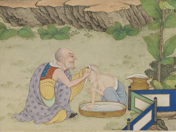 清姚文瀚畫第十四納阿噶塞納尊者　軸