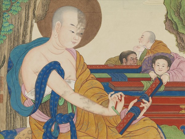 清姚文瀚畫第十五鍋巴嘎尊者　軸