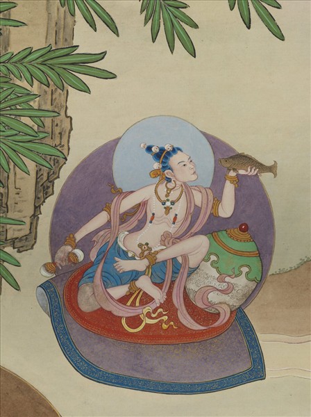 清姚文瀚畫第十五鍋巴嘎尊者　軸