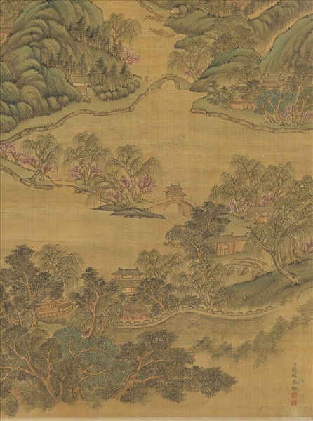 清關槐西湖圖　軸