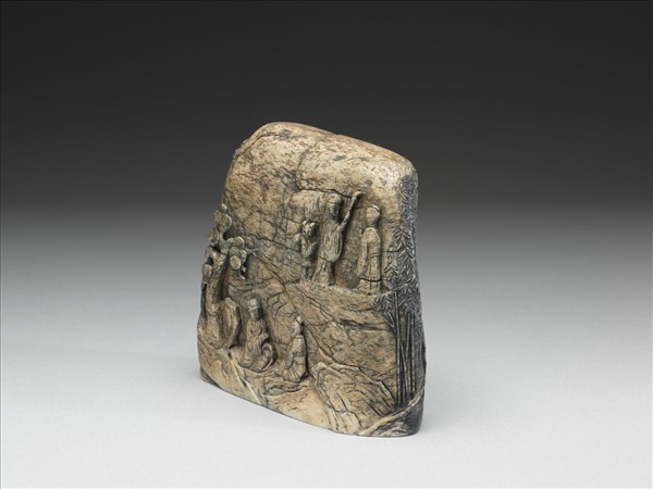 玉雕竹林七賢山子