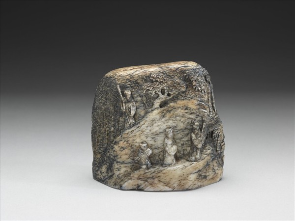 玉雕竹林七賢山子