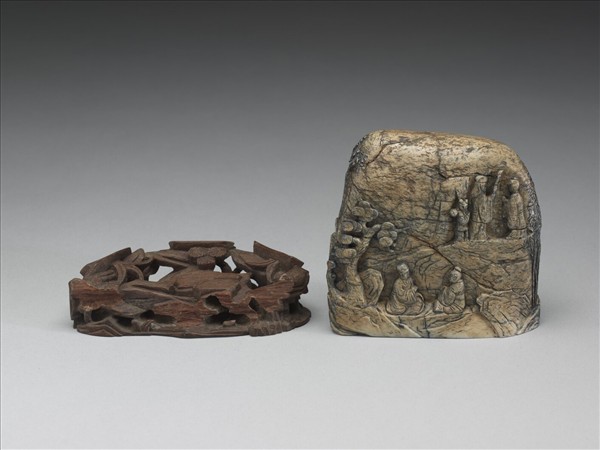 玉雕竹林七賢山子