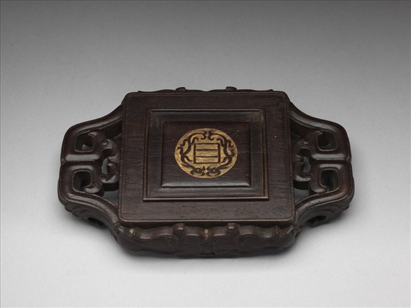 玉雙耳御製詩方杯