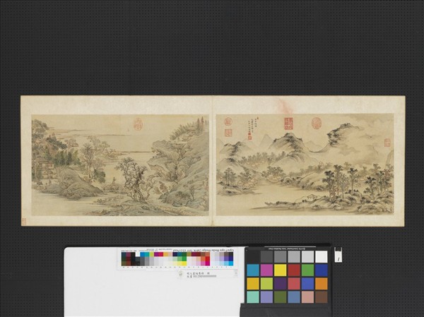 明人畫幅集冊　冊　明毛冠德溪山積雨