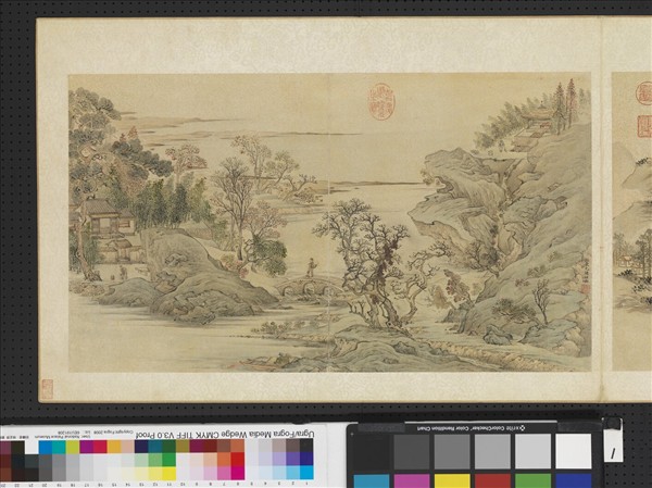 明人畫幅集冊　冊　明毛冠德溪山積雨