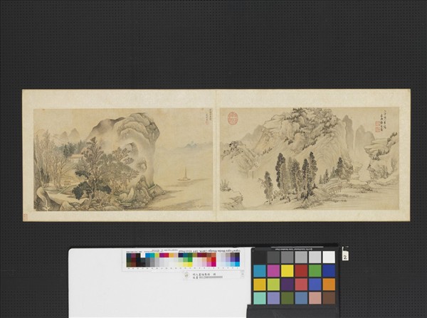 明人畫幅集冊　冊　明謝道齡嶢峰飛瀑