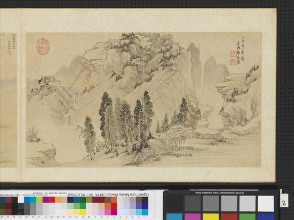 明人畫幅集冊　冊　明謝道齡嶢峰飛瀑