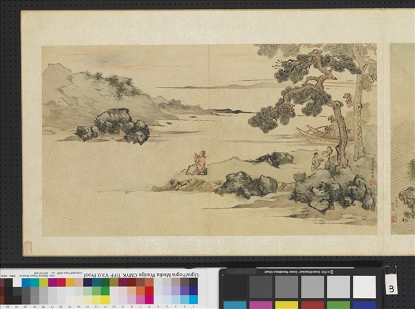 明人畫幅集冊　冊　明魏之璜雨潮萬頃