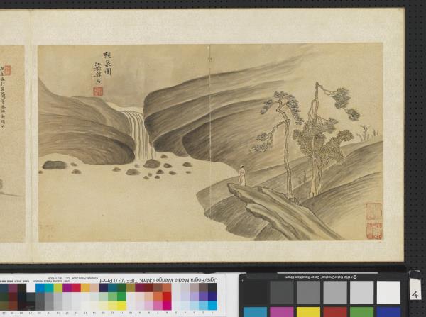 明人畫幅集冊　冊　明韓尼觀泉圖