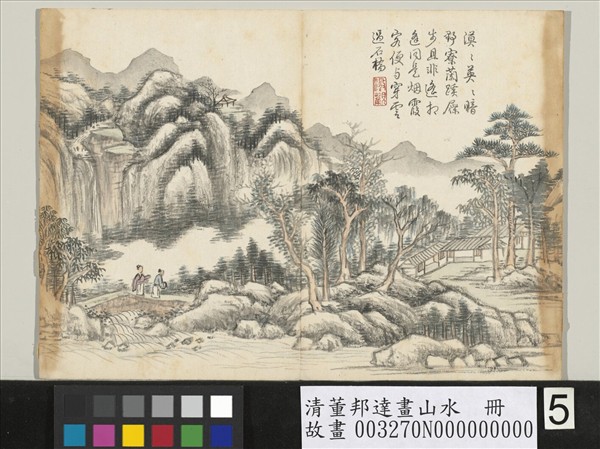 清董邦達畫山水　冊　墅館開軒