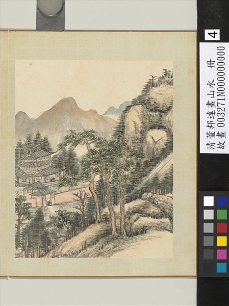 清董邦達畫山水　冊　紅牆映綠松