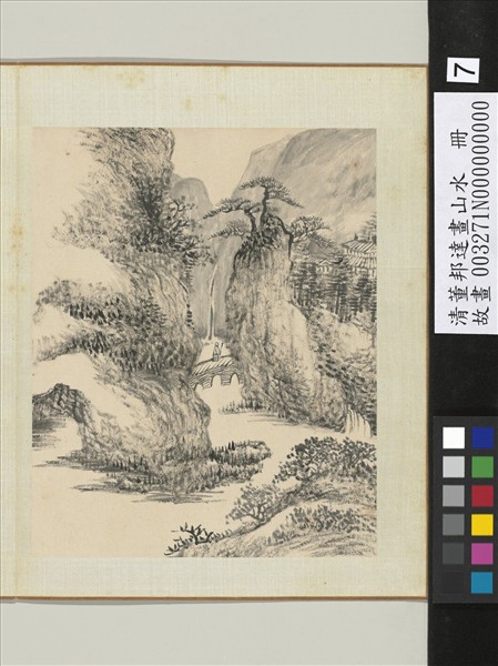 清董邦達畫山水　冊　停杖聽瀑聲