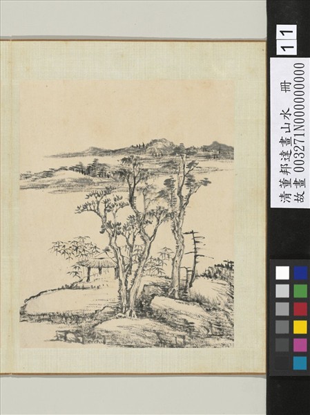 清董邦達畫山水　冊　空亭待人來