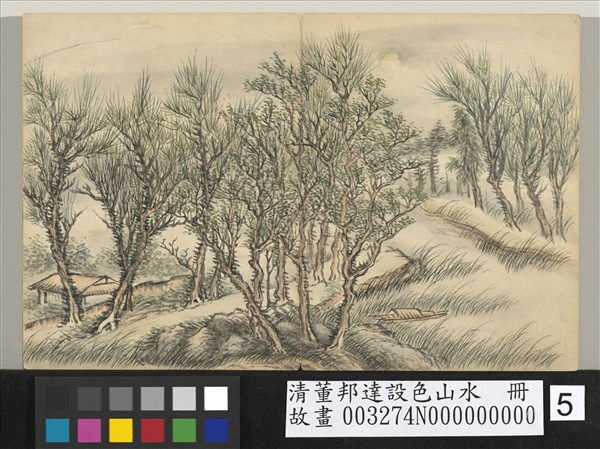 清董邦達設色山水　冊　柳隄茅屋