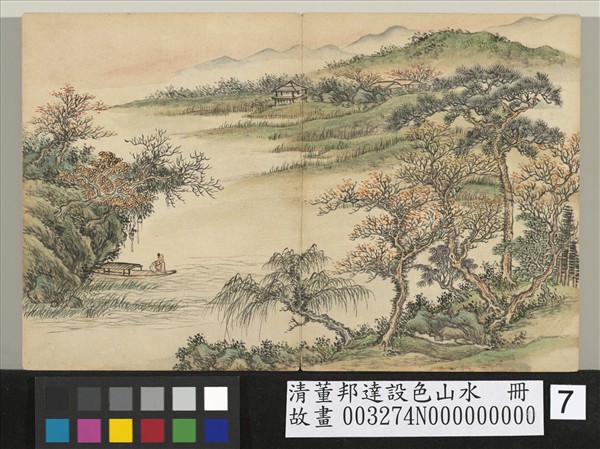 清董邦達設色山水　冊　清溪畫舫