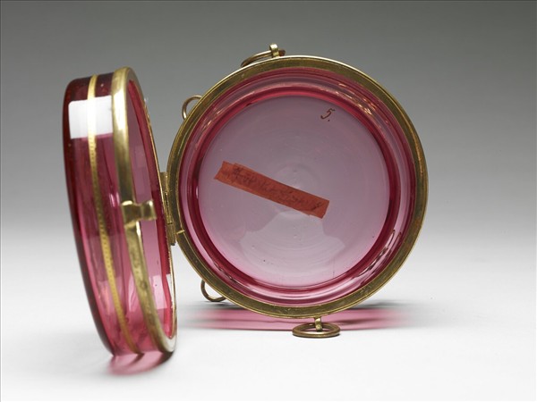 西洋玻璃花草紋盒