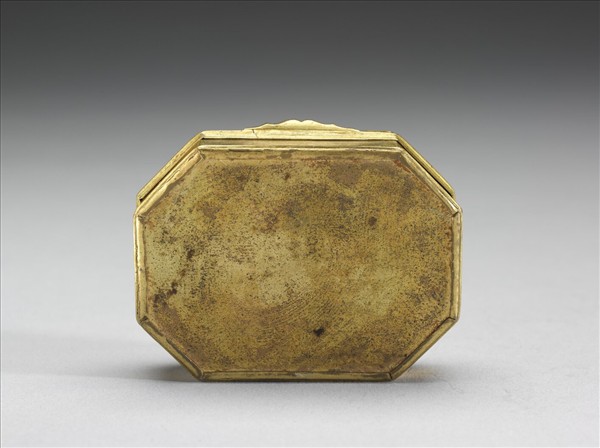 銅嵌玻璃畫柿柿如意鼻煙盒