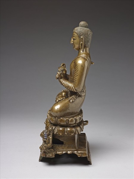 印度 喀什米爾 七世紀 黃銅 佛坐像