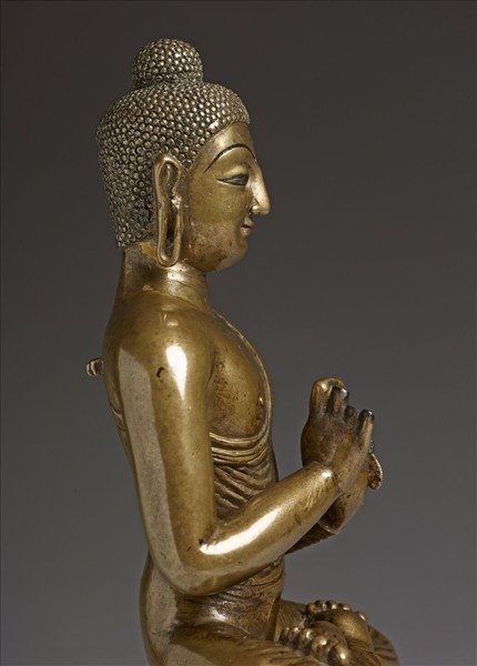 印度 喀什米爾 七世紀 黃銅 佛坐像