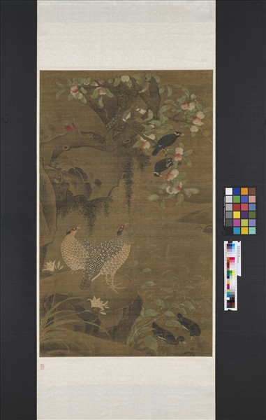 明殷宏花鳥　軸