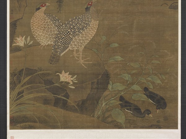 明殷宏花鳥　軸