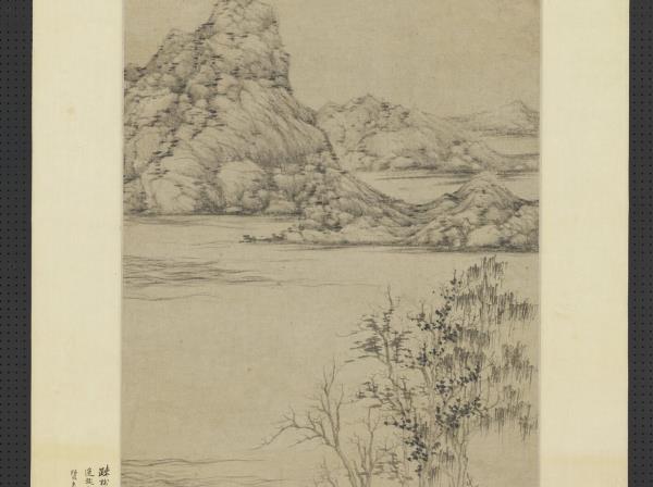 元倪瓚溪亭山色圖　軸