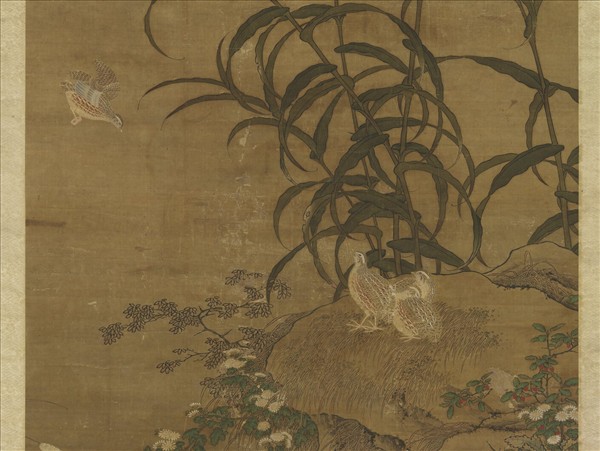 元人嘉穀鳴禽圖　軸