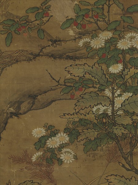 元人嘉穀鳴禽圖　軸