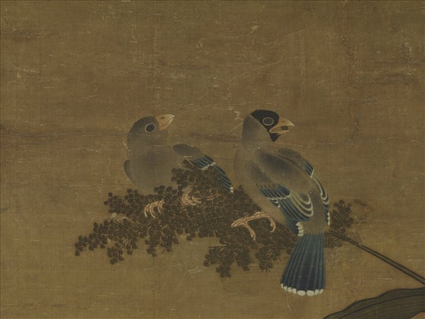 元人嘉穀鳴禽圖　軸