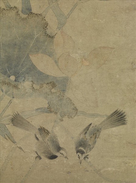 元趙孟頫荷花水鳥圖　軸