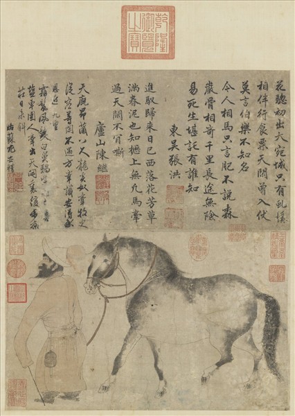 元趙孟頫白鼻騧　軸