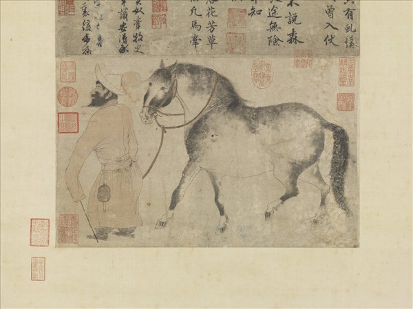 元趙孟頫白鼻騧　軸