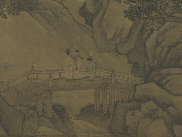 元王振鵬瀛海勝景　軸