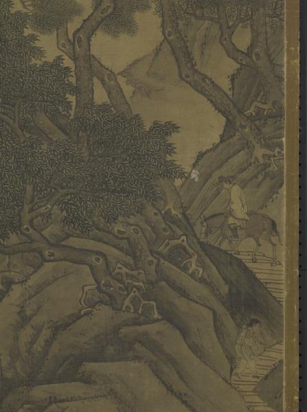 元王振鵬瀛海勝景　軸