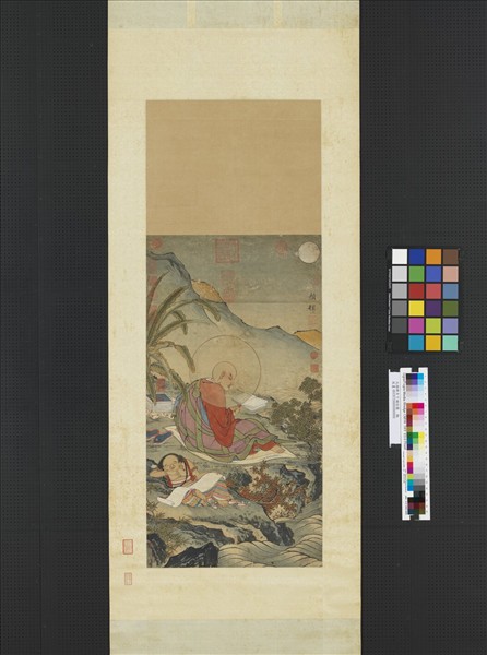 元顏輝月下補經圖　軸